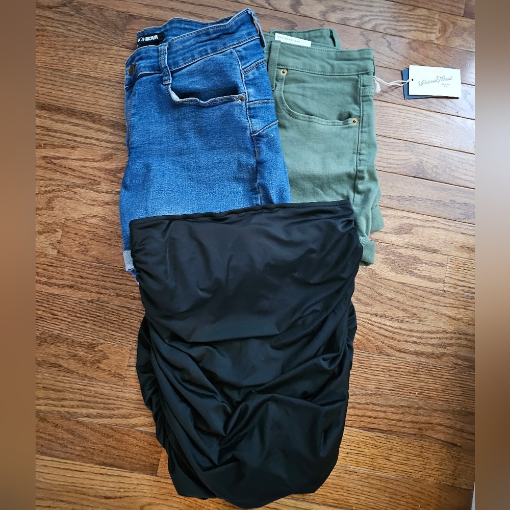 2 shorts, 1 skirt